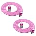 Produktbild OmniWire® USB-Kabel Doppelpack (2 Stück) 1,5 Meter / 150 cm in Rosa mit Metallkopf mit Micro B-Stecker Stoff / Nylon ummantelt