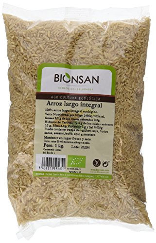 Bionsan Arroz Largo Integral - 3 Paquetes de 1000 gr - Total: 3000 gr