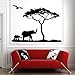 Produktbild wukongsun Mutter Elefant Baum Wandtattoo Afrikanische Prärie Zoo Kindergarten Kinder Dekorative Dschungel Tier Applique Kinderzimmer Schwarz 107X80 cm