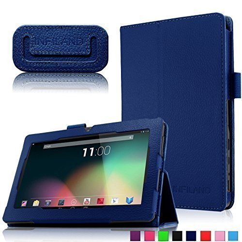 Infiland Folio Hülle Case Schutzhülle Tasche für 7 ''7 Zoll Google Android Tablet-PC inklusive ALLDAYMALL A88S / A88X 17,8 cm (7 Zoll) Tablet-PC, rotor® 17,8 cm (7 Zoll) Android Tablet PC, JEJA 7 Zoll Android Google Tablet PC, Dragon Touch Y88X 7 Zoll Tablet PC, Trimeo 7 Zoll Tablet PC, Arespark Ultrathin 7 Zoll Tablet PC, PHROG7 Tablet PC (7 Zoll), Rixow Ultrathin 7 inch Tablet PC( Überprüfen Sie bitte die Details der kompatibelen Tablet-Modell-Liste in Produktbeschreibung)(Dunkleblau)