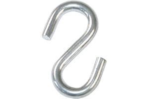 amig - Pakiet 6 otwartych haczyków typu S Mod.30165 Wiszące narzędzia kuchenne lub przybory kuchenne, do łączenia lin, łańcuchów lub wstążek, ze stali ocynkowanej, pomiary: Ø2,5 x 27 mm, srebrny