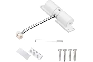 HCOVIV Ferme-porte automatique, ferme-porte réglable，ressorts en métal, ferme-porte moustiquaire, avec 4 vis et levier de réglage pour fermeture maison, bureau, chambre à coucher Ferme-porte