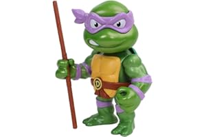 Jada - Figura Donatello de Tortugas Ninja, Articulada, 10 cm, Realizada en Metal Fundido a Presión, 100% Licencia Oficial, Coleccionismo, para Niños a Partir de 8 Años y Adultos