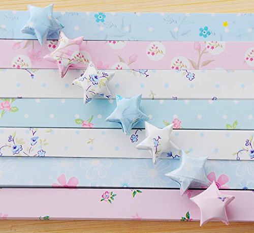 funcoo 400 Blatt Lovely süßem Stern Faltblätter Lucky Wish Star Origami Papier Style-2 - 5
