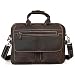 Baigio Mens Brown Crazy Horse Leather Briefcase 15.6" Laptop Tote Shoulder Bag RS.15804.00
