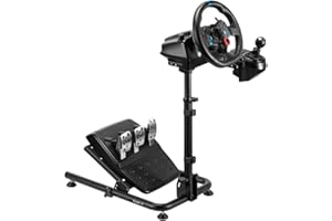huzaro Speed 2.0, Support de volant de course réglable, Compatible Logitech Fanatec Thrustmaster, Structure acier stable, Hauteur et angle ajustables, Pliable, Patins antidérapants
