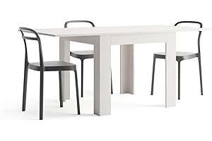 Mobili Fiver, Square extendable dining table, 90x(180) x90 cm, Eldorado, White Ash, Made In Italy