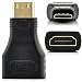 Produktbild Saxonia Mini HDMI zu HDMI Adapter Konverter unterstützt Auflösungen 720p bis 1080p Full HD HDTV Schwarz-Gold