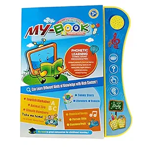 JVTS My Book Childhood Learning Book with Sound, Educational English Reading Book - Alphabets, Numbers, Animals, Fruits, Shape