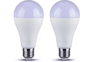 A2ZWORLD 2 Piezas Bombilla LED E27 A65, 18W 2000LM, Forma Estándar, 65x127mm (Blanco Cálido 3000K), LC27218