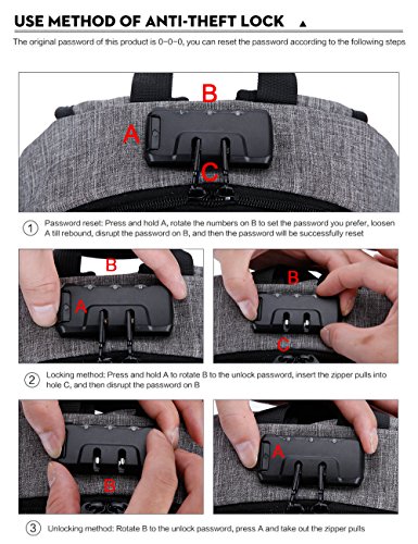 WAWJ Anti-Diebstahl Laptop Rucksack mit USB Computer Rucksacke Schulrucksack f  r Herren Damen Kinder  Grau 