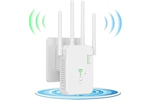 QFLFDETALL WiFi, 1200Mpa WiFi dual band extender 2.4G/5G, amplificatore di segnale WiFi, 4 antenne, 2 porte LAN, amplificatore WiFi, adatto per ufficio e casa, facile da configurare