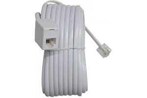 7H SEVENON 7hSevenOn Elec - Cable Prolongador de Teléfono Macho/Hembra, Plástico PC, 2 Tomas, Clavija RJ11, Longitud Cable 7.5m, Protección IP20, Aislamiento Eléctrico Clase I, Fácil Instalación, Color Blanco