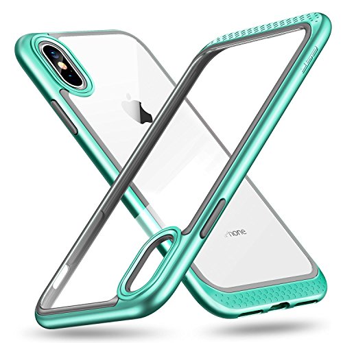 ESR Cover iPhone XS, Cover iPhone X, Custodia con Telaio Resistente con Cuscinetto Interno Flessibile [Antiurto,Anti scivolo,Antigraffio] [Protezione Rinforzata per Fotocamera] [Protezione sul Retro in Vetro] per Apple iPhone XS/X da 5.8 Pollici.