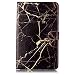 Produktbild Samsung Galalxy Tab A 10.1 Hülle, LuckyW PU Leder Marmor Hülle für Samsung Galalxy Tab A 10.1 pouces SM-T580/T585 (2016 Version) TPU Soft Rückseite Abdeckung Ledertasche Brieftasche Flip Wallet Case Kuntsleder im Bookstyle Handyhülle Tasche Protective Shell Folio Klapphülle Bumper Case Cover - Schwarz