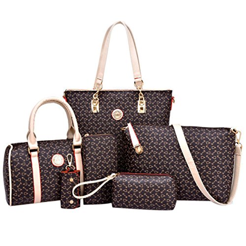 Preisvergleich Produktbild Coofit Damen Leder Handtaschen Umhängetasche Schultertasche Schulter Hobo Set