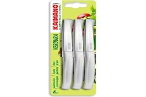 FISKARS Kaimano KDN040106W Dinamik Coltelli Verdura, Acciaio Inossidabile, Bianco, 11 cm, 6 unità
