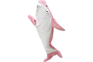 NUANHOM Shark Blanket Hoodie Onesie for Women Men,Wearable Shark Blanket,Soft Cozy Shark Sleeping Bag, Shark Onesie Halloween Xmas Cosplay Costume