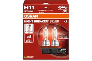 OSRAM NIGHT BREAKER SILVER, H11, lampade alogene per fari, scatola pieghevole sospesa (2 lampade)