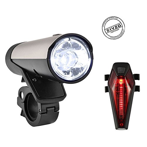 SUNSPEED Fahrradlicht Set/Fahrradbeleuchtung/Fahrradlampe, inkl. Frontlich und Rücklicht,50 LUX (260 Lumen)