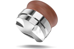 KYONANO Distribuidor de café de 58 mm, herramienta de equilibrio de espresso, distribuye uniformemente el café en polvo en el tamper, herramienta barista, fabricado en madera de huanghua de litio
