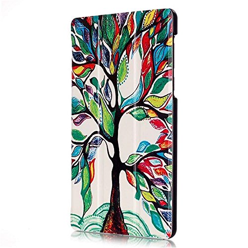 Schutzhülle für Lenovo Tab 3 710F – Utra Slim Ledertasche Flip Case Cover Hüllen Tasche für Lenovo Tab 3 710F / Tab 3 7 Essential (7 Zoll) Tablet Lederhülle Etui mit Standfunktion (#2 Bunte Baum) - 4