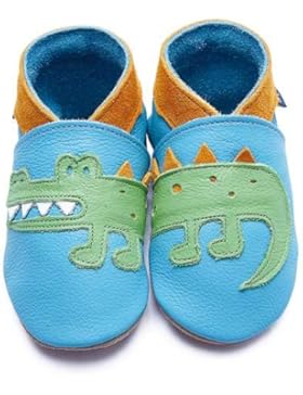 Inch Blue–1797–weiche Babyschuhe, Krokodil–Türkis/Grün