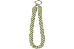 QPC DIRECT Twisted Cord Simple Plain Modern Thick Rope Curtain Tie Back, 60cm (Sage Green)