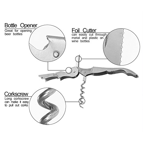 Anself 8tlg Cocktail Set Shaker Bar Mixer Ink. Cocktail Shaker, Messbecher, Barlöffel, Barstößel, Zange, Korkenzieher, 2 Weinausgießer - 4