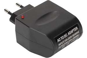 VIKYE Przetwornica 12V 1A DC, AC 240V do DC 12V Gniazdo Zapalniczki Samochodowej Zasilacz, 12W Konwerter Zasilacza Transformator ścienny Adapter Wtyczki do Małej Elektroniki Samochodowej(E.U. Plug)