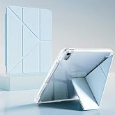 Coverzone Samsung Galaxy Tab S10 FE X520 X526 ile uyumlu Tablet Kılıfı Şeffaf Arka Kapak Smart Cover Ayrılmayan Katlanır Stan
