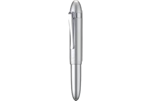 HONG DIAN M1 Fountain Pen Extra Fine Nib, Silver & Submarine Shape Aluminium Short Mini Pocket Travel Pen