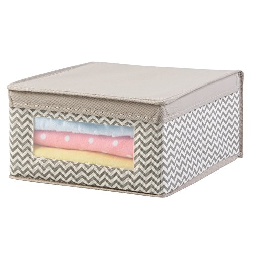 InterDesign 04271EU Chevron Weicher Aufbewahrungskasten, große Box, taupe / naturfarben - 3