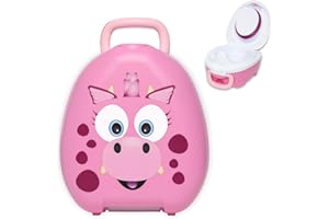 My Carry Potty - Pot de Voyage Dragon Rose, Meilleur Siège de Toilette Portable pour les Tout-Petits et les Enfants à Emporter Partout