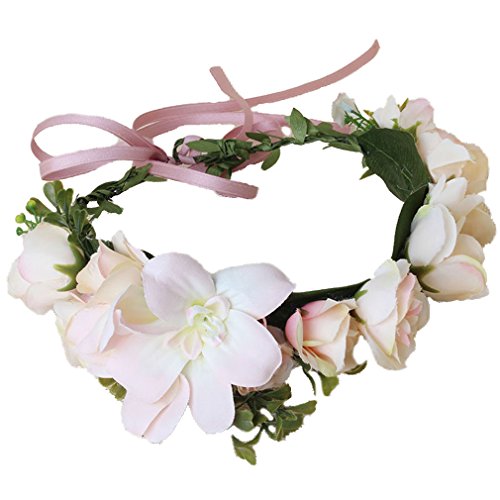 Cinta de guirnalda floral para boda (Rosado)