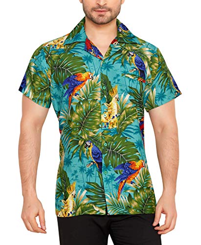 CLUB CUBANA Men's Regular Fit Classic Short Sleeve Casual Floral Hawaiian Shirt