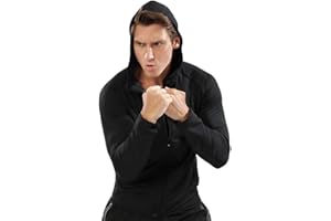 Muscle Alive Uomo Cerniera in Esecuzione Felpe con Cappuccio Sport Giacche Fitness Palestra Camicia Gli Sport Superiore