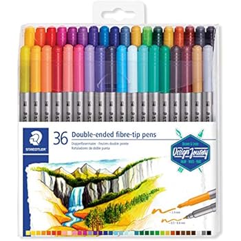 STAEDTLER 3200 Doppelfasermaler 12er Set - Zwei Spitzen Pro Stift