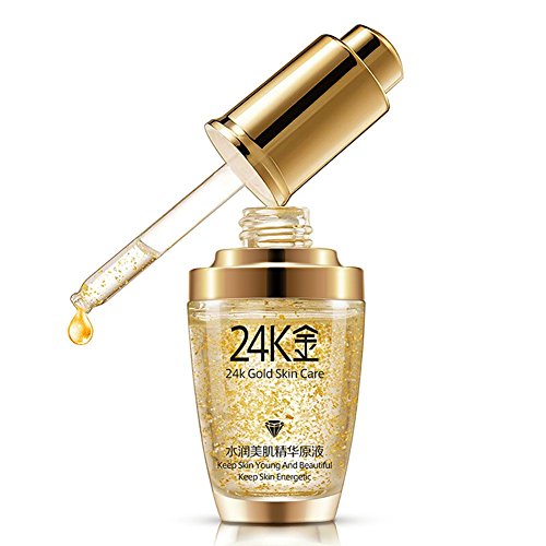 ROMANTIC BEAR Pure 24K Gold Essence Anti Wrinkle Whitening Collagen Moisturizing Hyaluronic Acid Liquid