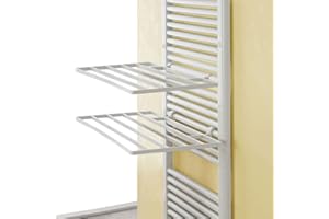 Inbagno 2 Pezzi stendibiancheria per Scaldasalviette Termoarredo, 51 x 36 cm, Portata 5 kg in Polipropilene 100%, Regolabile in Due Posizioni