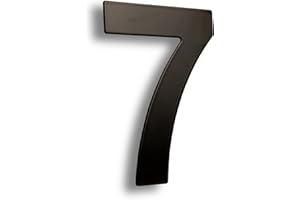HASWARE Numero civico moderno in acciaio inossidabile spazzolato Elegante porta alfabeto placca Street Home Decor (7, 8 pollici nero)