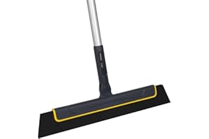 Yocada Bodenwischer Wasserabzieher 51in Besen Perfekt für Dusche Badezimmer Küche Home Fliesen Tierhaar Pelz Boden Marmor Glasfenster Wasserschaum Reinigung Lang verstellbar Abnehmbarer Griff