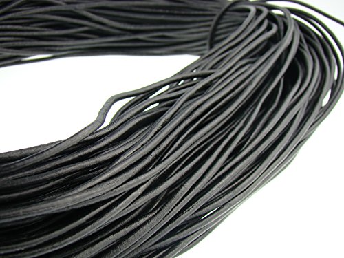 Lederschnur Rund 3 mm. Schwarz 5 m - Länge: wählbar