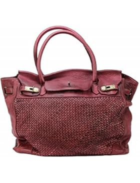 Bozana Bag Klara beere vintage Italy Designer Damen Handtasche Ledertasche Schultertasche Tasche Leder Shopper...