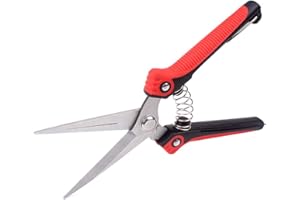 FAVSON CDS Gardening Hand Pruner Pruning Shear with Straight Stainless Steel Blades, Ultra Sharp Garden Scissors for Flowers,Trimming Plants
