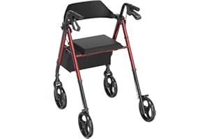 ACTIV8 WELLBEING Active8 Wellness Lightweight 4 Wheel Rollator Walker | Foldable Mobility Aid for Seniors & Adults | Indoor Outdoor Disability Walker with Padded Seat and Storage Bag