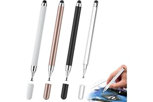 WeddHuis 4 pezzi 4 Pezzi 2 in 1 Penna Touchscreen per Tablet, Compatibile con iPad/iPhone/Samsung/Android/IOS, Penna Tablet Universale