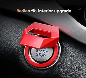 AUTOWAVE Car Engine Start Stop Switch Lambo Style Button Cover Decorative Auto Accessories Push Button with Sticky Cover Car Interior (Red)