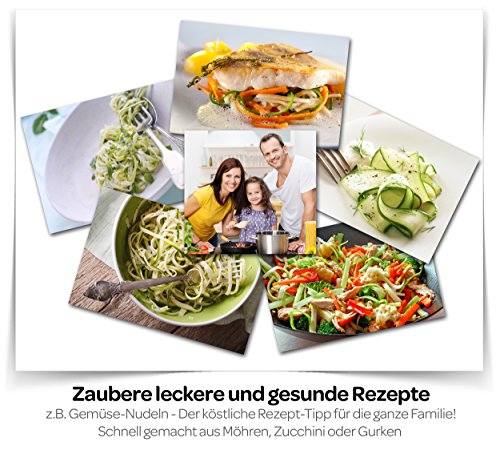 Sandford 3-in-1 Sparschäler & Julienneschneider | Edelstahl Kartoffelschäler / Gemüseschneider für Obst und Gemüse | Streifenschneider / Spiralschneider für Gemüse-Spaghetti | inkl. Reinigungsbürste - 7