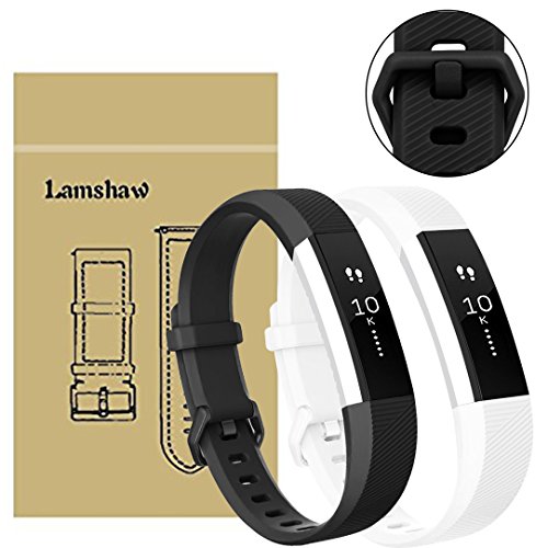Fitbit Alta Armband, Lamshaw Neueste Silikon Ersatz Band Zubehör zur Fitbit Alta HR und Alta Fitnessaufzeichnung mit Metall Verschluss (2 Pack)